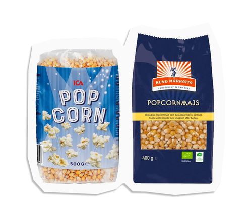 Paket med popcornkärnor för odling av popcorngräs