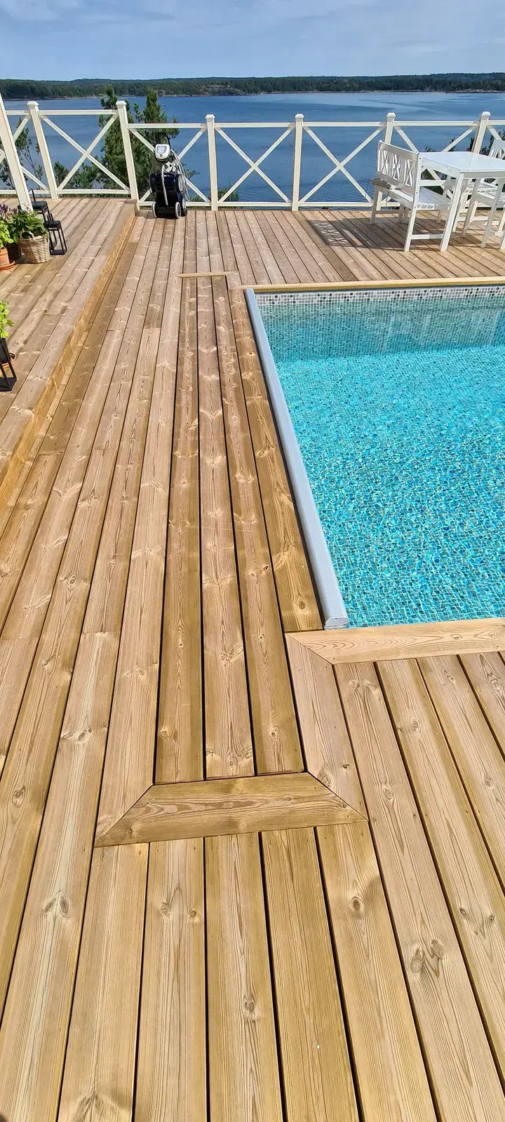 Pool med sandfärgad liner Persia Sand